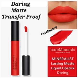 🌺BareMinerals Daring Mineralist Lasting Matte Liquid Lipstick Transfer Proof